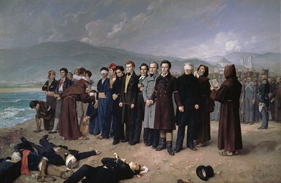 Avrättningen av Torrijos och hans följeslagare på Malagas strand av Antonio Gisbert