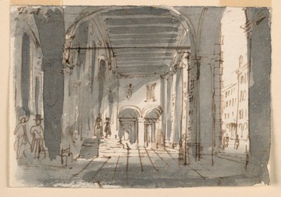 Portik vid ingången till teatern i Brescia av Antonio Giuseppe Basoli