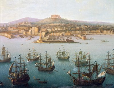 Charles av Bourbon avgår till Spanien från Neapel den 7 oktober av Antonio Joli
