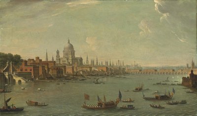 Fyra vyer över London: Themsen med utsikt mot St. Pauls av Antonio Joli