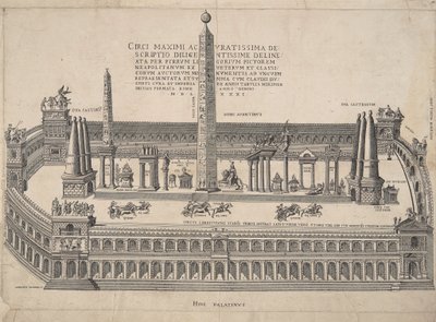 En mycket exakt beskrivning av Circus Maximus av Antonio Lafreri