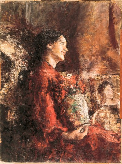 Lidia, sent 1800-tidigt 1900-tal (oljemålning) av Antonio Mancini