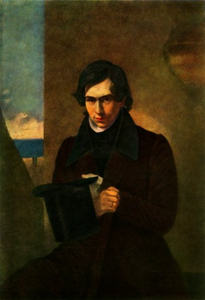 Porträtt av poeten Nestor Vasilyevich Kukolnik, 1836, 1965. av Antonio Molinari