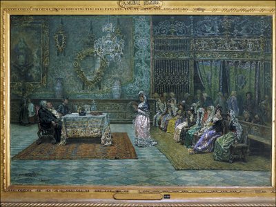 Genomgång av läran i prästgården i Granada, slutet av 1800-talet (olja) av Antonio Munoz Degrain