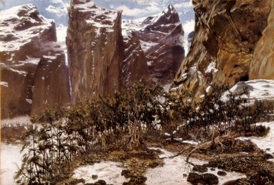 Roncesvalles (eller Roncesvalles på spanska). Landskap i norra Spanien. Målning av Antoni MUNOZ i DEGRAIN (1841-1924), sent 1800-tal. Olja på duk. Spanien, Valencia, Museo de Bellas Artes San Pio V. av Antonio Munoz Degrain