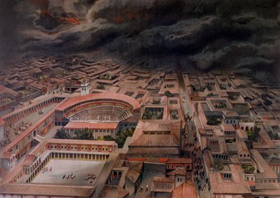 Vesuvius utbrott i Pompeji år 79 e.Kr av Antonio Niccolini