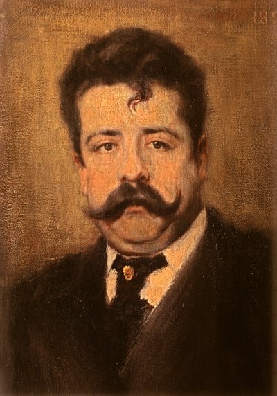 Porträtt av Ruggiero Leoncavallo av Antonio Pasinetti