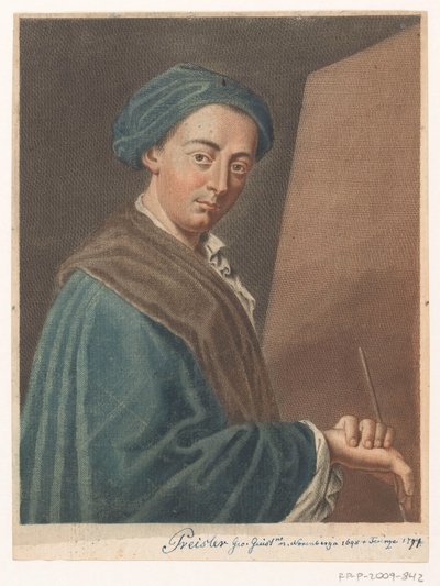 Porträtt av konstnären Johann Justin Preissler Porträtt av konstnärer (serietitel) av Antonio Pazzi