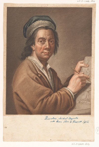 Porträtt av konstnären Michelangelo Ricciolini av Antonio Pazzi