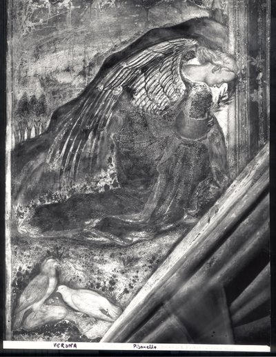 Ärkeängeln Gabriel, detalj från bebådelsen av Antonio Pisanello
