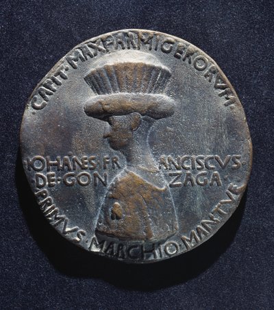 Bronsmedalj av Gianfrancesco Gonzaga (1395-1444), framsida, designad av Antonio di Puccio Pisano, känd som Pisanello (cirka 1395-1455), diameter 10,20 cm av Antonio Pisanello