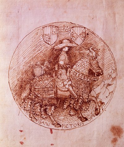 Design av Alfonsos av Aragons medalj, av Antonio Pisanello (1395-1455) av Antonio Pisanello