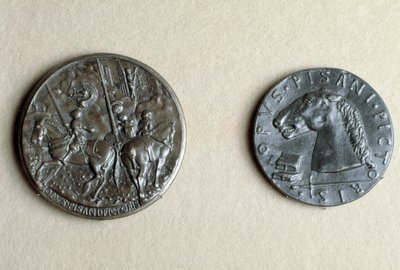 Medalj av Francesco Sforza, herre av Cremona, till häst (brons) av Antonio Pisanello