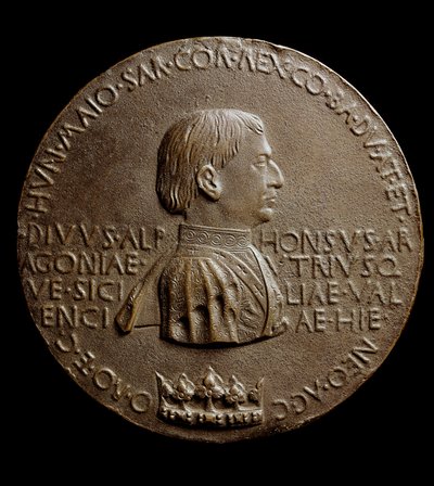 Medalj av Alfonso V av Aragon (Alfonso Magnanimus eller den store). På italienska Alfonso the Magnificent eller Alfonso V av Aragon av Antonio Pisanello