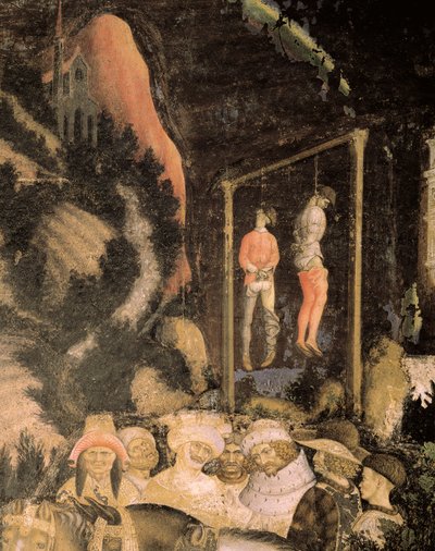 The Hanged Men, detalj från St George and the Princess av Antonio Pisanello