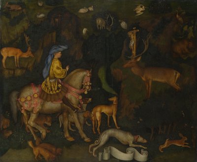 Visionen av Saint Eustace, ca. 1440 av Antonio Pisanello