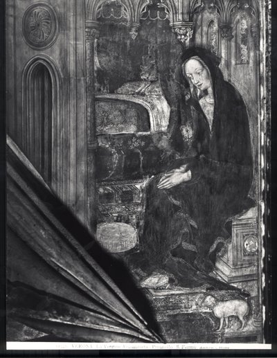 Jungfru Maria, detalj från bebådelsen av Antonio Pisanello