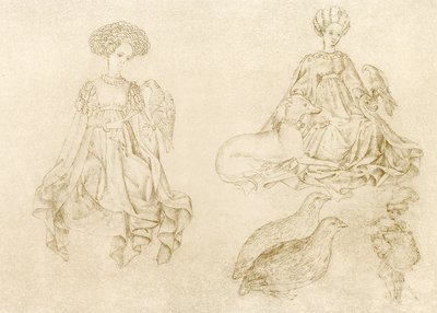 Kvinnor med falk och vinthund av Antonio Pisanello