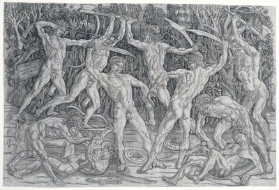 Battle of the Naken Slaget om de nakna männen Svärdsmännen av Antonio Pollaiuolo