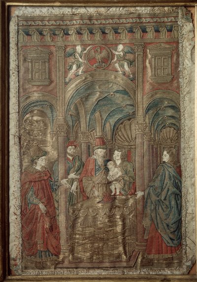 Sida och guldbroderi efter en teckning av Antonio Pollaiolo (Benci eller Pollaiuolo) (ca 1431-1498) 1466-1480 Cabinet of Design and Stamps, Uffizi, Florens av Antonio Pollaiuolo