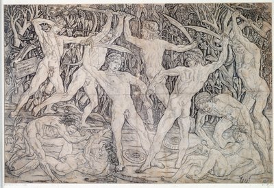 Nakna krigares kamp Teckning av Antonio Pollaiolo (Pollaiuolo eller Benci) (ca 1431-1498) 1470 Institutionen för tryck och teckningar, Uffizi Florens av Antonio Pollaiuolo