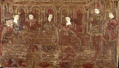 Salomes dans, gobeläng som skildrar scener ur helgonets liv (textil) av Antonio Pollaiuolo