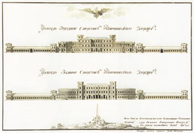 Fasader av det stora Gatchina-palatset, 1781 av Antonio Rinaldi