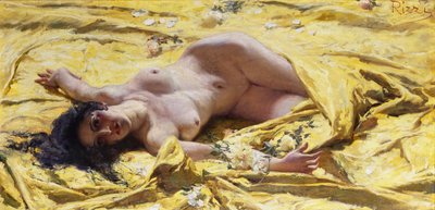 Naken på gula lakan. av Antonio Rizzi