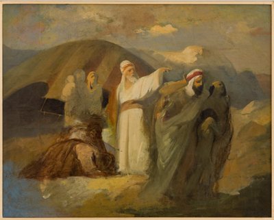 Biblisk scen (olja på duk) av Antonio Simonazzi