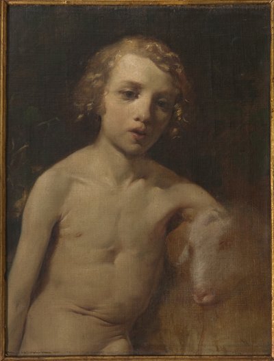 San Giovannino (Infant St. John) (olja på duk) av Antonio Simonazzi