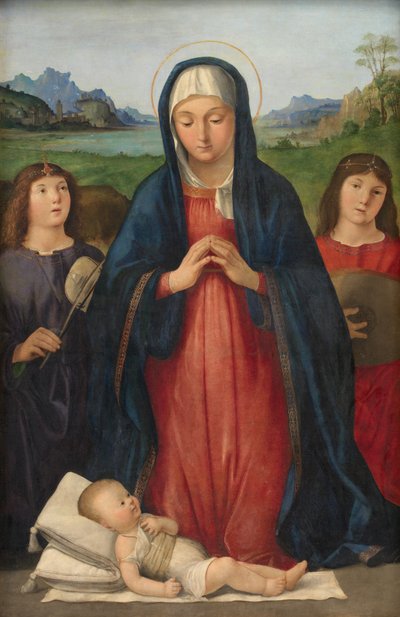 Kristusbarnet som dyrkas av Maria av Antonio Solario