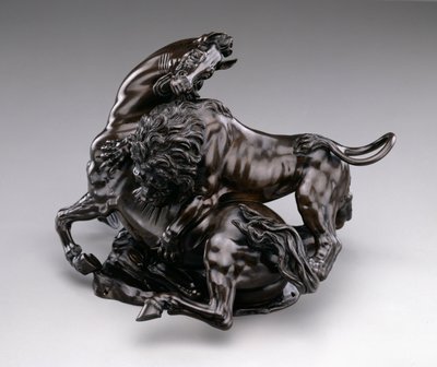 Lejon attackerande häst. c.1580/90 av Antonio Susini