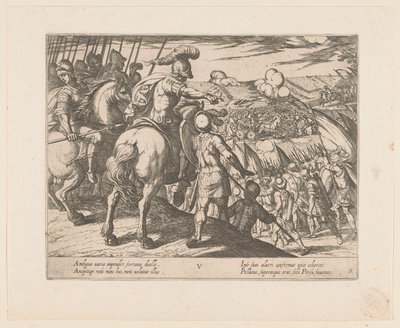 Alexander den store leder en kamp Alexander den stores gärningar (serietitel) Alexandri magni praecipvae res gestae (serietitel) av Antonio Tempesta