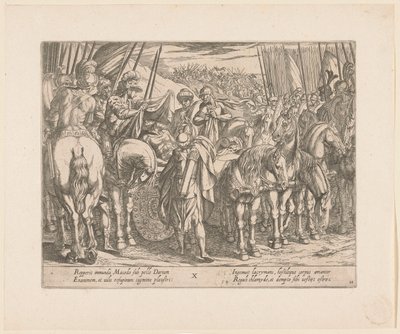 Alexander den store hittar Darius kropp Alexander den stores gärningar (serietitel) Alexandri magni praecipvae res gestae (serietitel) av Antonio Tempesta
