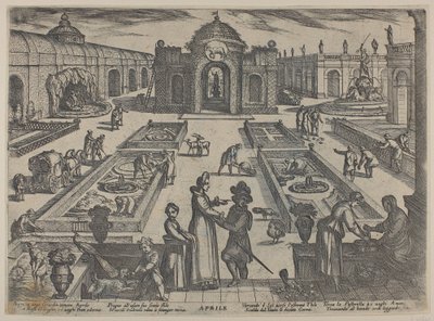 April: En trädgård (De tolv månaderna I) av Antonio Tempesta