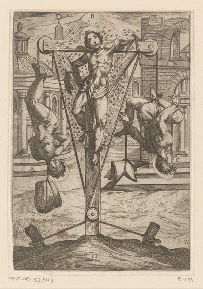 Exponering för insekter och hängningar Tortyr som lidit av kristna martyrer (serietitel) Varia tormentorum et supplicioru crudelium (...) (serietitel) av Antonio Tempesta