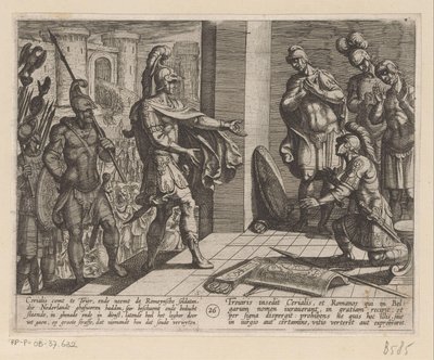 Cerialis förlåter romerska soldater som hade hjälpt Julius Civilis De bataviska krigen mot romarna (serietitel) Batavorum cum Romanis Bellum (serietitel) av Antonio Tempesta
