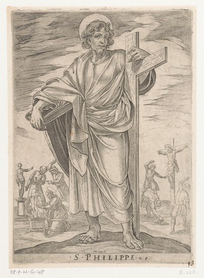 Sankt Filip S. Philippe (titel på objekt) Kristus, Maria och apostlarna (serietitel) av Antonio Tempesta