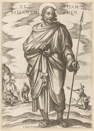 Av den helige Matthias Och evigt liv amen (titel på objekt) Kristus, Maria och aposteln (serietitel) av Antonio Tempesta