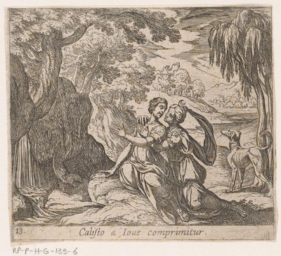 Jupite en Callisto Calisto av Jupiter (titel på objekt) Metamorfoser eller transformationer (serietitel) Metamorfosen Van Ovid (serietitel) av Antonio Tempesta