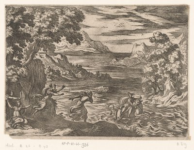 Landskap med bortförandet av Europa Landskap med mytologiska scener (serietitel) av Antonio Tempesta
