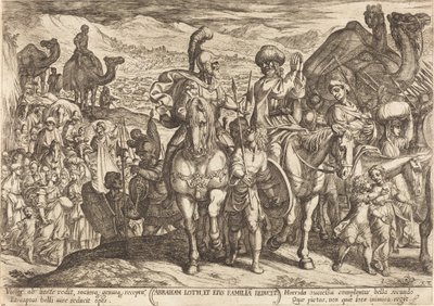 Lot och hans familj återkallade hem av Abraham av Antonio Tempesta