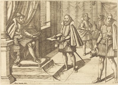 Filip II av Spanien på sin tron av Antonio Tempesta