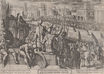 Tavla 20: Elisha tar med den förblinda syriska armén till kungen av Israel, från..., ca. 1590-ca. 1610. av Antonio Tempesta