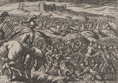 Platta 29: Civilis Floods the Land by Defensively Breaking the Dikes, från The War of the R..., 1611. av Antonio Tempesta