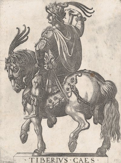 Plåt 3: Kejsar Tiberius till häst, från 