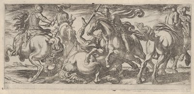 Sex kavallerimän i strid, från Battle Scenes I, ca. 1590-1630. av Antonio Tempesta
