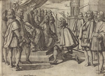 Spanske hertigen före Margareta av Österrike [verso] av Antonio Tempesta