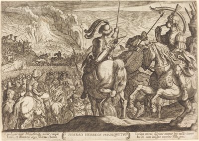 Egyptierna förföljer israeliterna av Antonio Tempesta