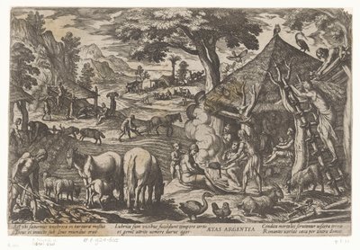 Silvereran Aetas argentea (titel på objekt) Four Ages of the World (serietitel) av Antonio Tempesta